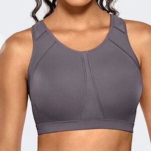 Syrokan High Impact Wirefree Padded Full Coverage Sports Bra Wild Wood Size 42B
